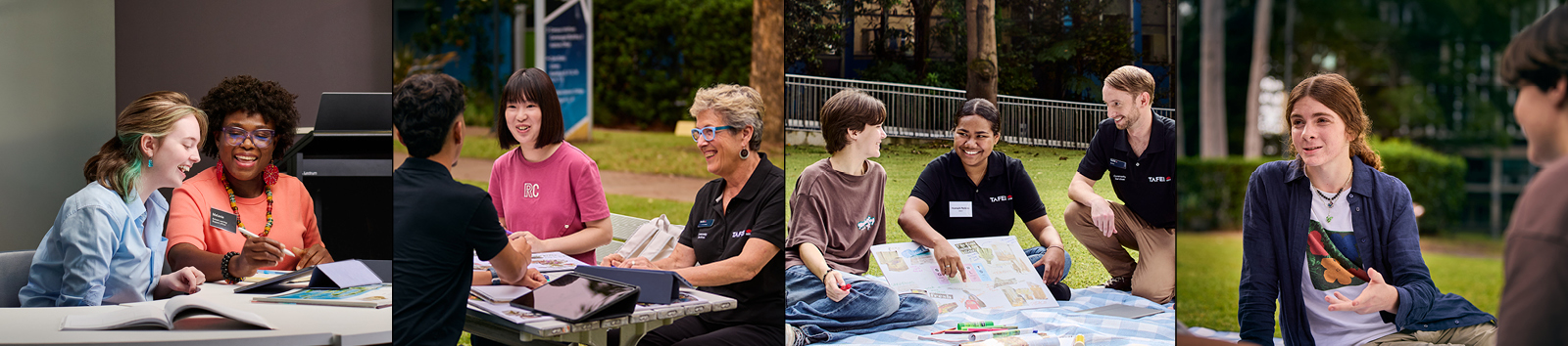 Grid of images based around community service careers