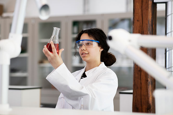 Female laboratory scientist
