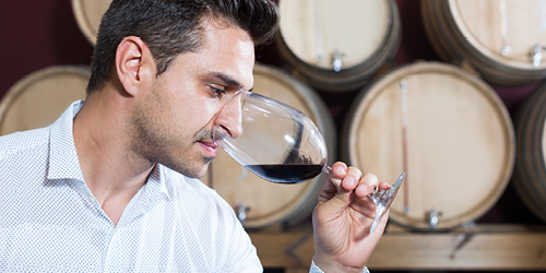 the red wine as part of a wine tasting experience.
