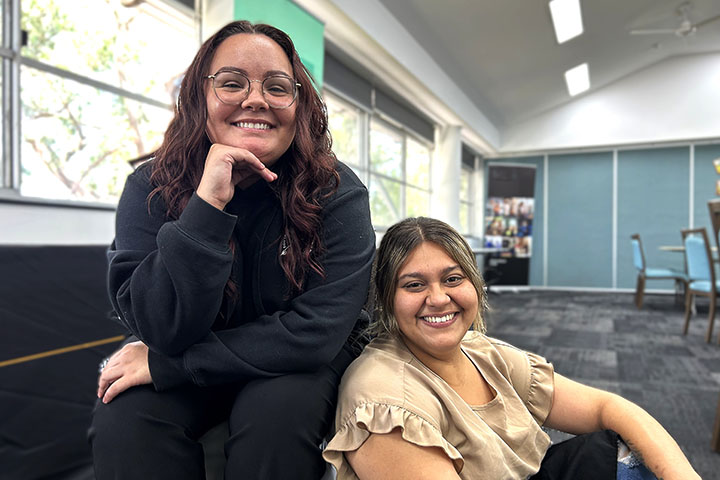 Certificate IV Aboriginal Primary Health Care students Saraya Ardler and Raeir Blakeney at TAFE NSW Nowra.