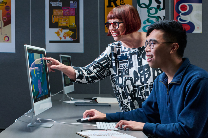 People working on a designing task